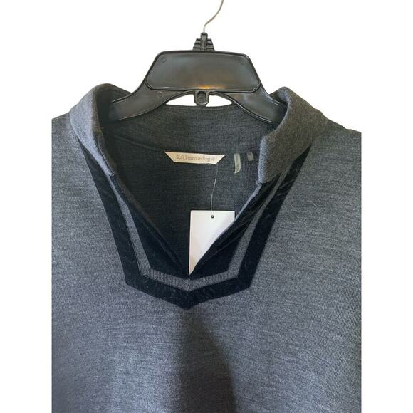 Soft Surroundings Womens XL Runway Pullover Velvet Trim Tunic Wool Sweater Knit - Picture 9 of 13